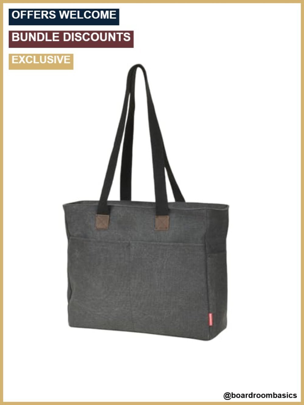 Canvas Tote Bag with Compartment for Laptop Work Gym